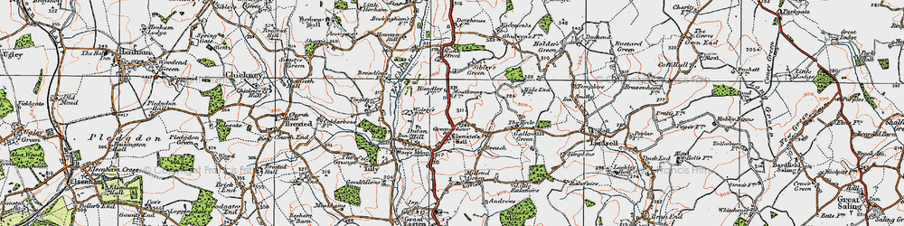 Old map of Little Cambridge in 1919