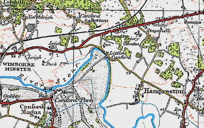 Old map of Little Canford in 1919