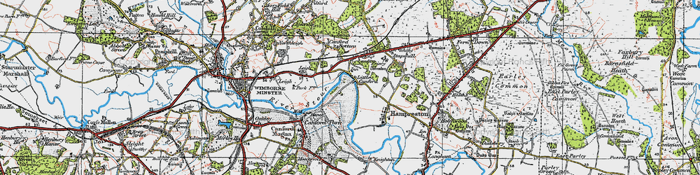 Old map of Little Canford in 1919