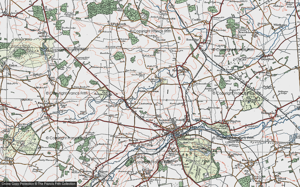 Old Map of Little Casterton, 1922 in 1922