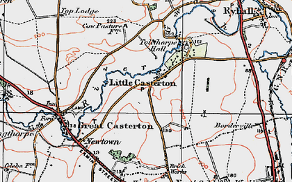 Old map of Little Casterton in 1922