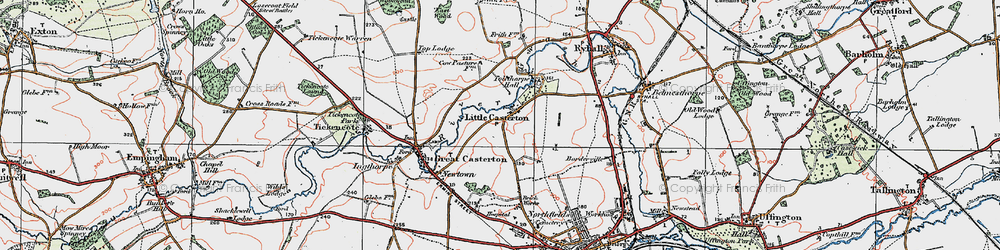 Old map of Little Casterton in 1922