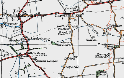 Old map of Riston Grange in 1924