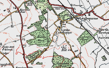 Old map of Little Cawthorpe in 1923