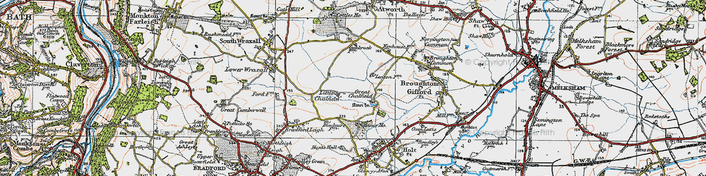 Old map of Little Chalfield in 1919