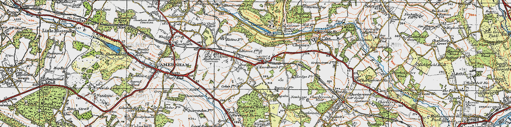 Old map of Little Chalfont in 1920