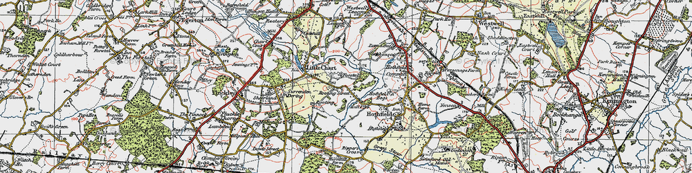 Old map of Little Chart Forstal in 1921