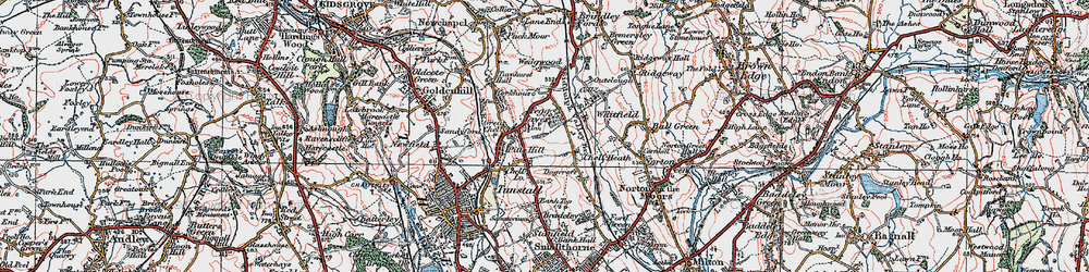 Old map of Little Chell in 1921