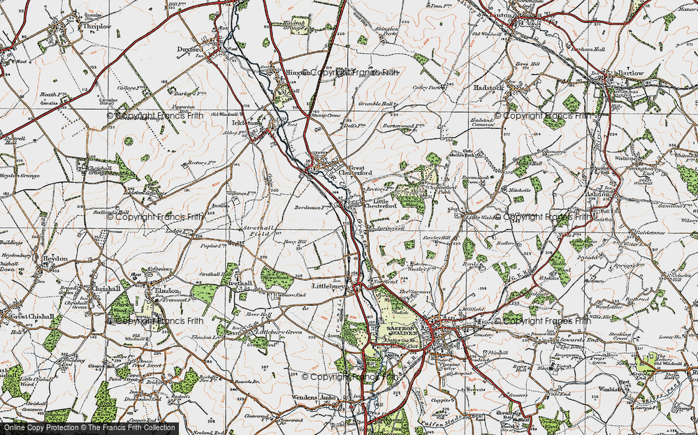 Old Map of Little Chesterford, 1920 in 1920