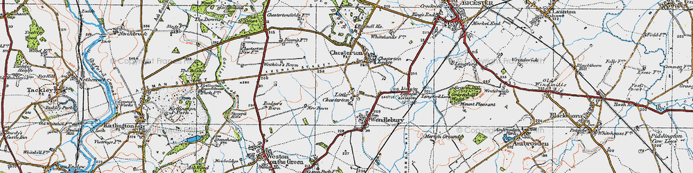 Old map of Little Chesterton in 1919