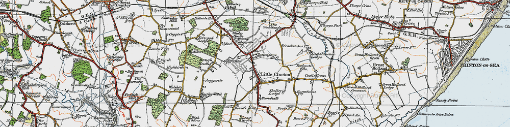 Old map of Little Clacton in 1921