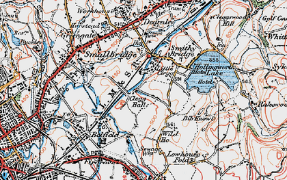 Old map of Little Clegg in 1925