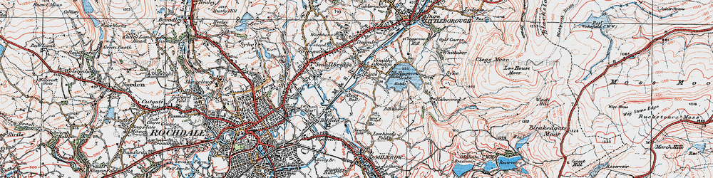 Old map of Little Clegg in 1925