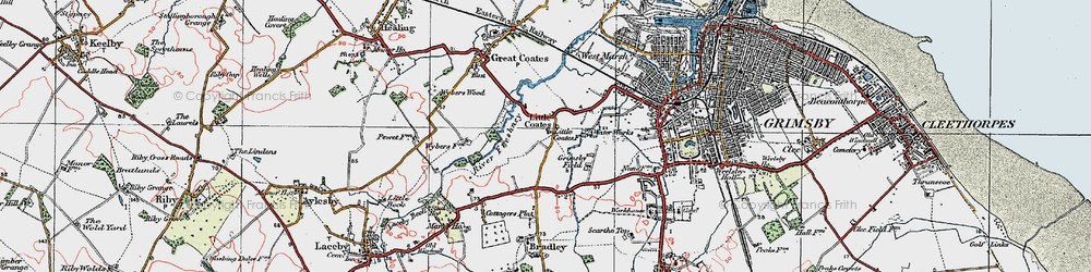 Old map of Little Coates in 1923