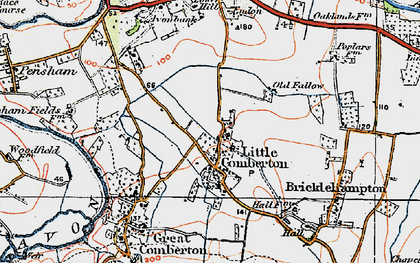 Old map of Little Comberton in 1919