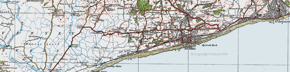 Old map of Barnhorn Manor in 1921