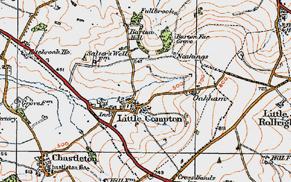 Old map of Little Compton in 1919