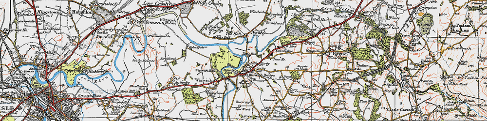 Old map of Little Corby in 1925
