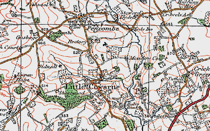 Old map of Little Cowarne in 1920