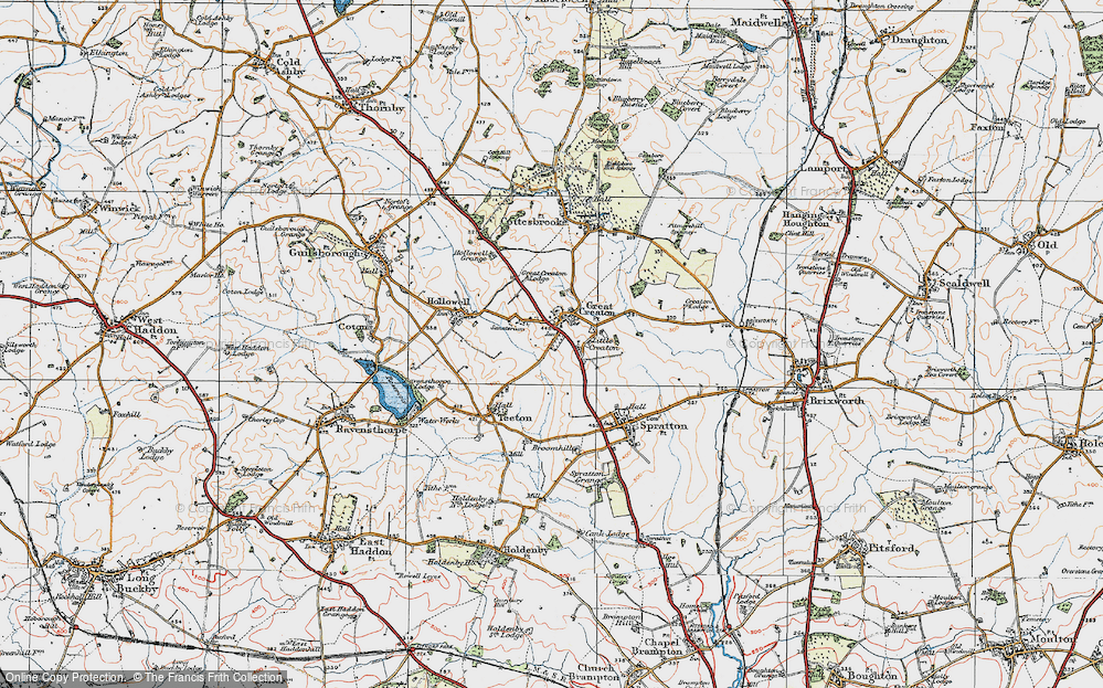 Old Map of Little Creaton, 1919 in 1919