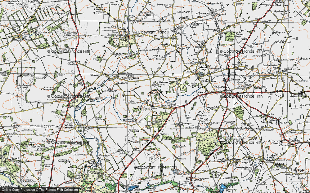 Old Map of Little Cressingham, 1921 in 1921
