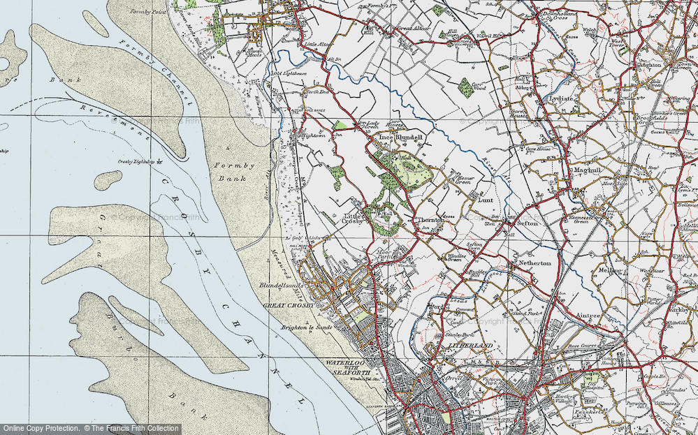 Historic Ordnance Survey Map of Little Crosby, 1923