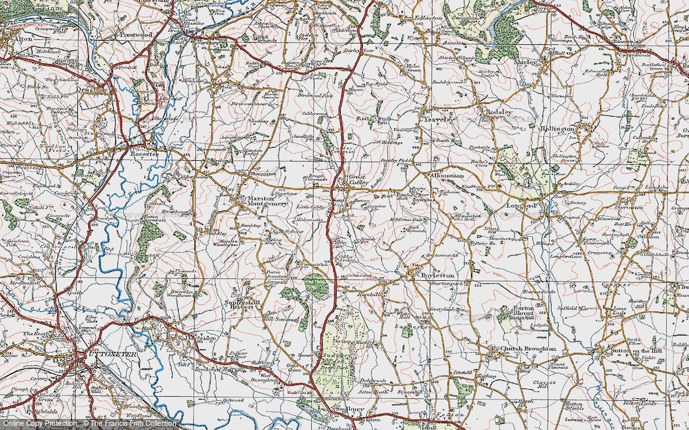 Old Map of Little Cubley, 1921 in 1921