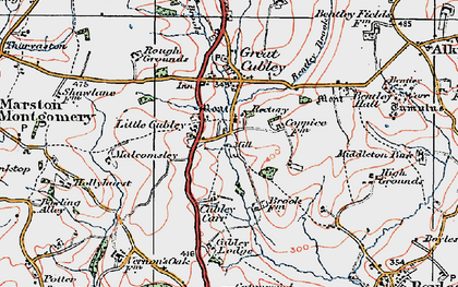 Old map of Little Cubley in 1921