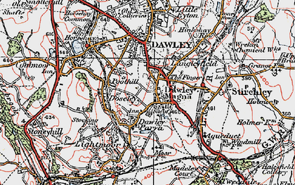 Old map of Little Dawley in 1921