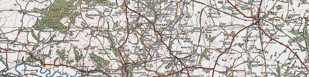 Old map of Little Dawley in 1921
