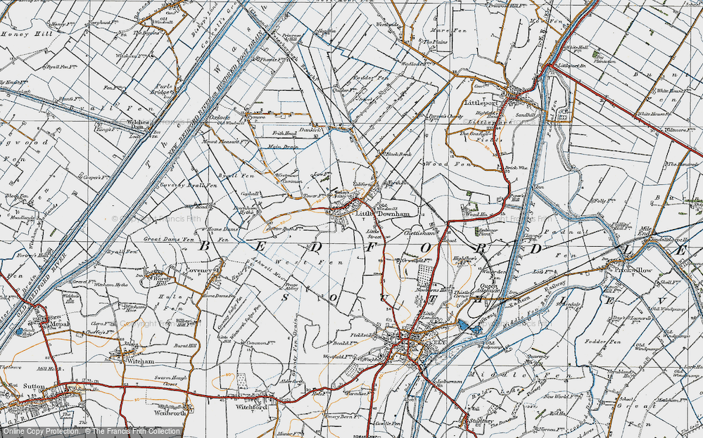 Old Map of Little Downham, 1920 in 1920