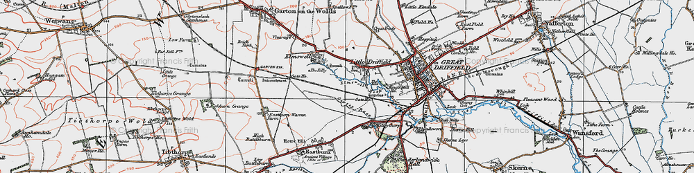 Old map of Little Driffield in 1924