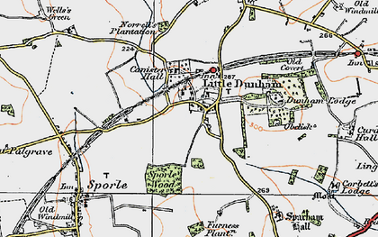 Old map of Little Dunham in 1921