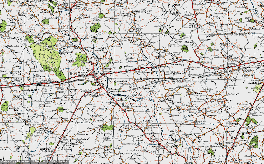 Old Map of Little Dunmow, 1919 in 1919