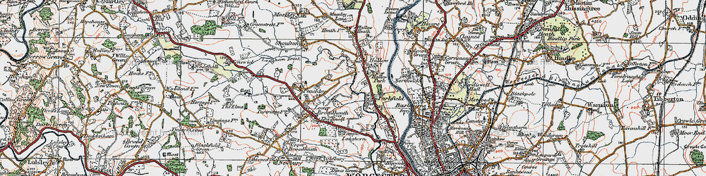 Old map of Little Eastbury in 1920