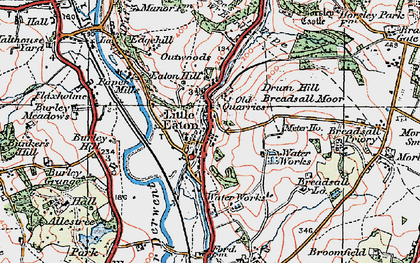 Old map of Little Eaton in 1921