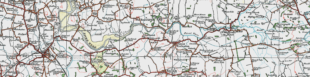 Old map of Little Eccleston in 1924
