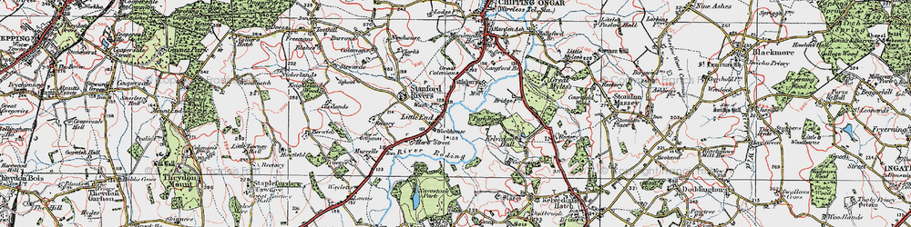 Old map of Aspen Wood in 1920