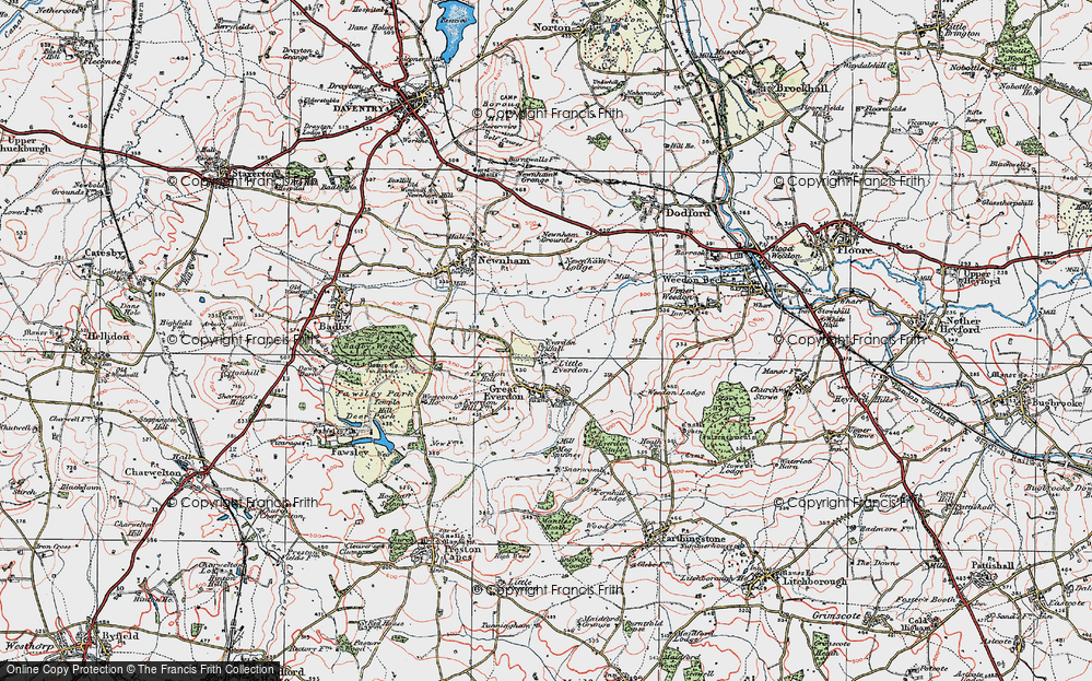 Old Map of Little Everdon, 1919 in 1919