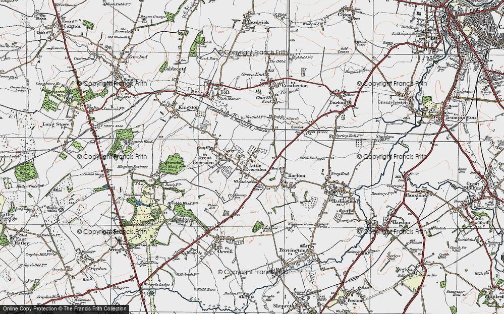 Old Map of Little Eversden, 1920 in 1920