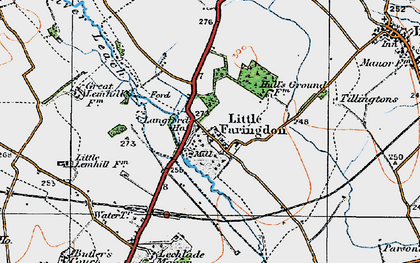 Old map of Little Faringdon in 1919