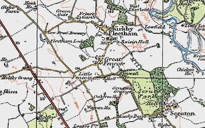 Old map of Little Fencote in 1925