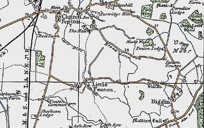 Old map of Little Fenton in 1924