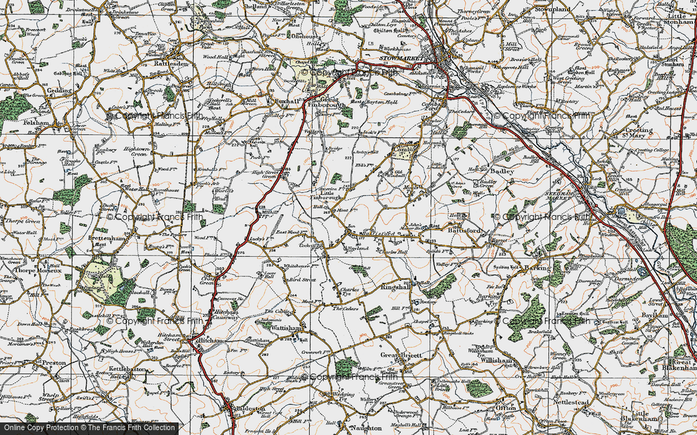 Old Map of Little Finborough, 1921 in 1921