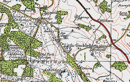 Old map of Little Gaddesden in 1920
