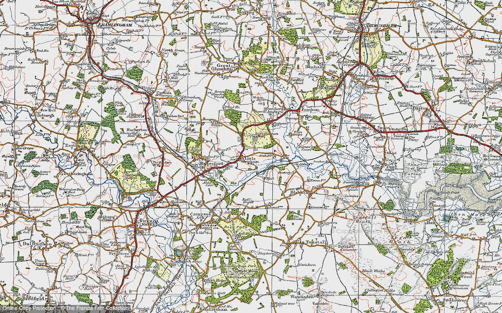 Old Map of Little Glemham, 1921 in 1921
