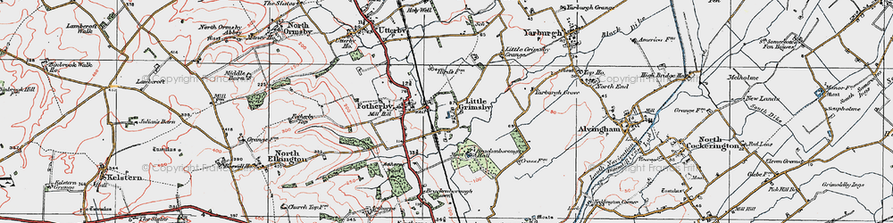 Old map of Brackenborough Village in 1923