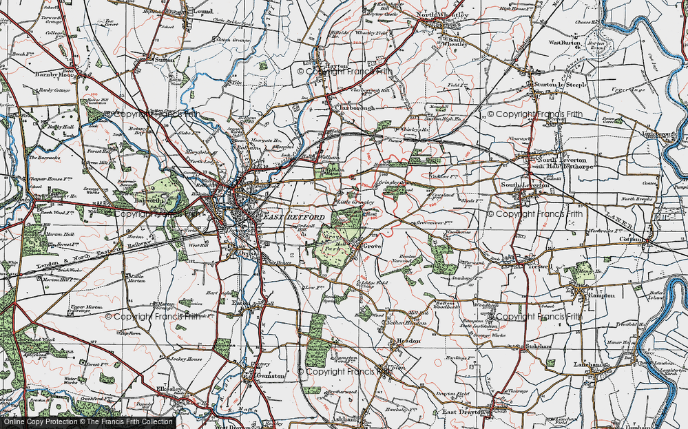 Old Map of Little Gringley, 1923 in 1923