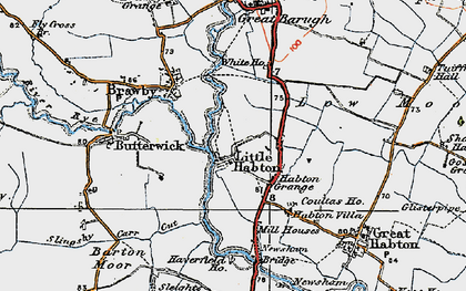 Old map of Little Habton in 1925