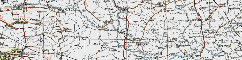 Old map of Little Habton in 1925